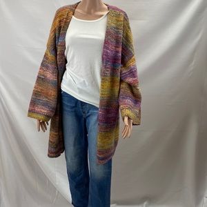 NWT Black Tape Multicolored Long Open Slouchy Cardigan SZ XL Super Soft Western
